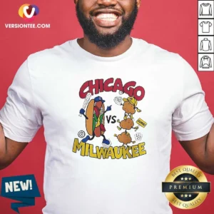 Funny Chicago Cubs Vs Milwaukee Brewers Baseball Hot Dog Cheese Curds