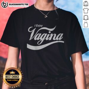 Premium I Enjoy Vagina Logo Ladies Shirt featuring a bold and playful graphic design.