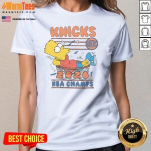Premium The Simpsons Bart X Knicks 2026 NBA Champs Ladies Shirt featuring a vibrant graphic on a soft ladies tee