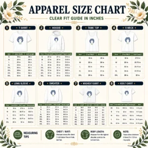 Size chart for Original Olivia Miles Minnesota Lynx with measurements in inches and centimeters