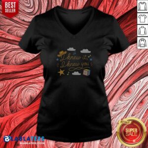 Original Top I Knew It I Knew You Funny Western Cowgirl Retro V-Neck Shirt