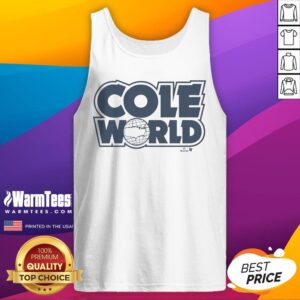 Nice Gerrit Cole World tank top displayed on a mannequin with a vibrant background