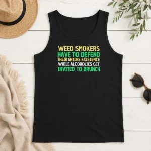 Pretty Weed Smokers Have To Defend Their Entire Existence While Alcoholics Get Invited To Brunch Tank Top