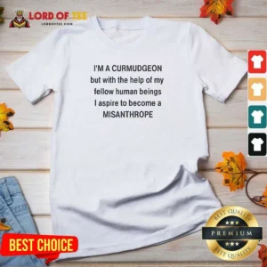 Original I'M A Curmudgeon But With The Help Of My Fellow V-Neck Shirt