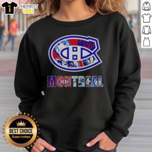 Awesome Montreal Sports Teams Logos Sweatshirt featuring vibrant team logos and a cozy fit
