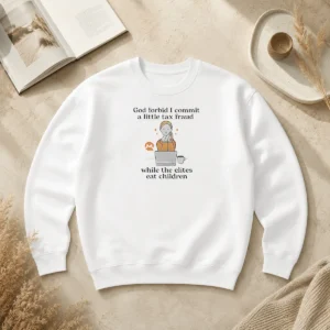 Awesome Monero Cryptocurrency God Forbid I Commit A Little Tax Fraud While The Elites sweater in dark gray, crewneck style