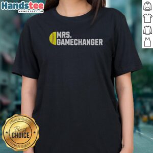 Original Mrs Gamechanger Softball Baseball Sports Enthusiast Athlete Lover Fitness Ladies Shirt displayed on a hanger