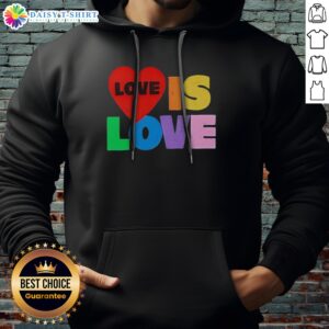 Awesome Love Is Love Pride LGBTQ Hoodie in vibrant colors showcasing pride and inclusivity.