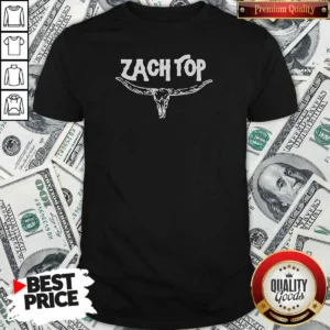 Premium Zach Top Logo shirt optimized showing front view of a comfortable crew neck cotton shirt