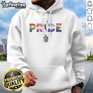 Pretty Portland Fire 2026 WNBA Pride LGBT Pattern Flag hoodie featuring vibrant colors and a bold design.
