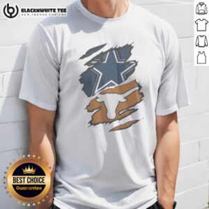 Hot Dallas Cowboys Texas Longhorns Football Teams Design Shirt featuring vibrant team colors and logos.