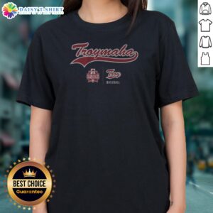 Funny Troy Baseball Troymaha Ladies Shirt in white, featuring a humorous baseball-themed graphic design