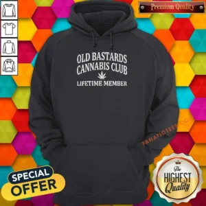 Official Weed Old Bastards Cannabis Club Lifetime Member Leaf Hoodie