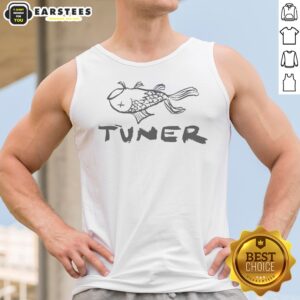 Top Tuner Dead Fish Minimalist Illustration tank top featuring a unique fish design in a minimalist style.