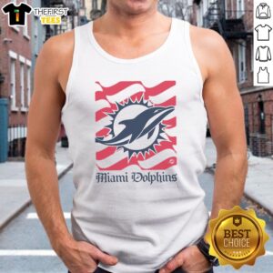 Original Miami Dolphins American Heritage Wordmark Tank top featuring vibrant team colors and logo.