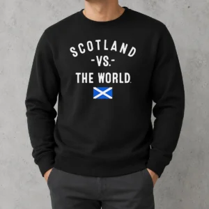 Premium Scotland Vs The World Saltire Flag Scotland Pride National Heritage FIFA World Cup 2026 Sweater in cozy knit fabric