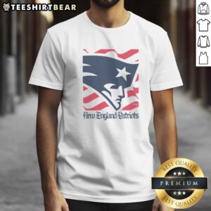 Official New England Patriots American Heritage Wordmark Shirt displayed on a neutral background
