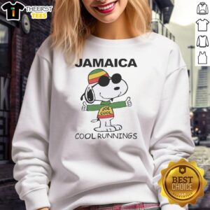 Pretty Snoopy Jamaica Joe Cool Runnings sweatshirt featuring a colorful design and cozy fit for fans of the classic movie.