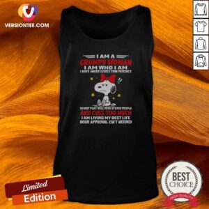 Good Snoopy Peanuts I Am A Grumpy Woman I Have Anger Issues Thin Patience tank top optimized with bold graphic print