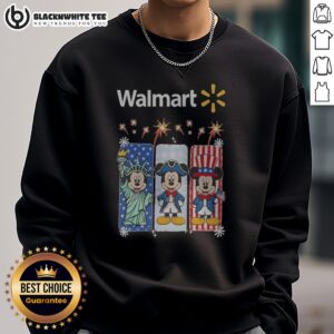 Awesome Walmart Mickey Mouse Statue Of Liberty Patriot Independence Day Sweatshirt featuring a cozy crewneck design