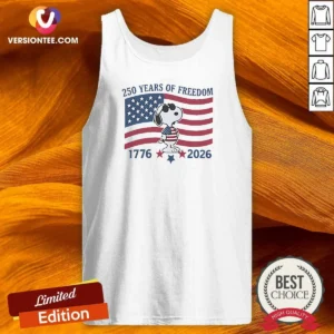 Good Snoopy Wearing Sunglasses 250 Years Of Freedom 1776 2026 Tank Top