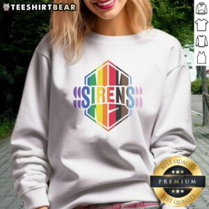 Pretty New York Sirens Pride LGBTQ Rainbow Flag Sweatshirt featuring vibrant rainbow colors on a cozy fabric.