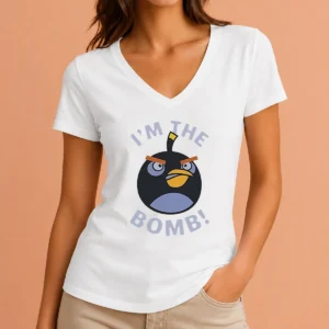 Funny Angry Birds Im The Bomb V-Neck Shirt