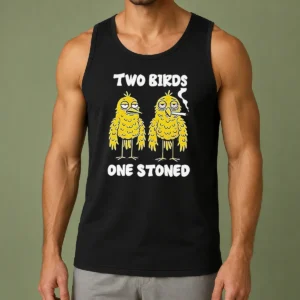 Hot Two Birds One Stoned Smoking Tank Top