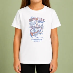 Original All In A New York Minute 2026 World Champions Kids T Shirt featuring bold championship graphic on a comfortable cotton tee