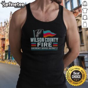 Official San Antonio Spurs Wilson County Fire Emergency Service District 2 Team Logo tank top showcasing team spirit