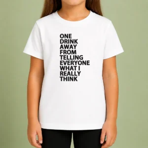 Good One Drink Away From Telling Everyone What I Really Think Sarcasm Kids T-Shirt