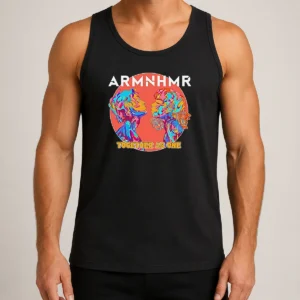 Pretty Together As One Electronic Music tank top in black, sleeveless casual wear with graphic print