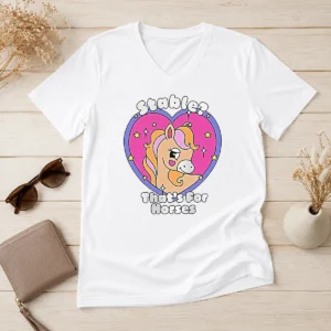 Awesome Stable Thats For Horses Horse Pun Funny Animal V-Neck Shirt