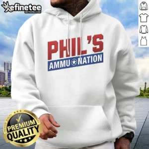 Pretty Phils Ammu Nation Gta Vi Hoodie in black, featuring bold graphic print on front