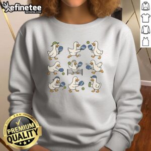 Pretty Funny Goose Pickleball Cute sweatshirt featuring a playful goose design for pickleball lovers.