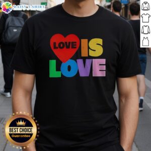 Awesome Love Is Love Pride LGBTQ Shirt featuring a vibrant rainbow design.