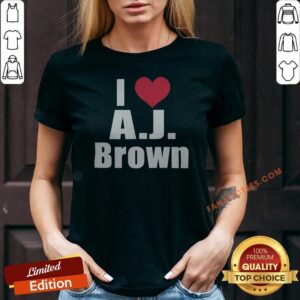 Hot I Heart AJ Brown Philadelphia Eagles NFL v neck optimized, perfect for fans of AJ Brown.
