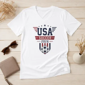 Funny USA Soccer WC 2026 V-Neck Shirt