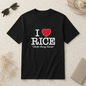 Nice Ben Rice I Love Rice Vote For Benny Barrels New York Yankees Baseball V Neck Shirt in white, soft fabric with classic fit