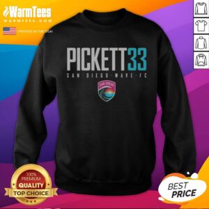 Awesome San Diego Wave FC Pickett 33 San Diego Wave FC Soccer League sweatshirt displayed on a neutral background