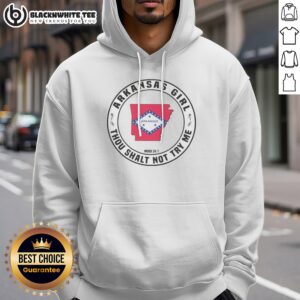 Pretty Arkansas Girl Thou Shalt Not Try Me Mood 24 7 State Pride Hoodie featuring a vibrant design for Arkansas pride.
