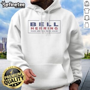 Top Bell Herring Make America Panic Again 2016 hoodie in black with front graphic print