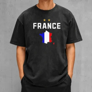 Nice France Flag Soccer Washed T-Shirt