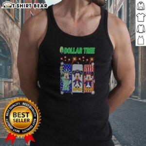 Nice Dollar Tree Mickey Mouse Statue Of Liberty Patriot Uncle Sam USA Tank top featuring vibrant patriotic graphics on a sleeveless tank