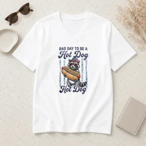Original Bad Day To Be A Hot Dog V-Neck Shirt
