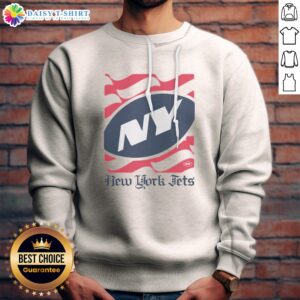 Hot New York Jets American Heritage Wordmark Sweatshirt featuring vibrant team colors and logo.