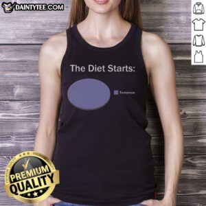 Nice The Diet Starts Tomorrow Tank top featuring a fun and humorous design for fitness enthusiasts.