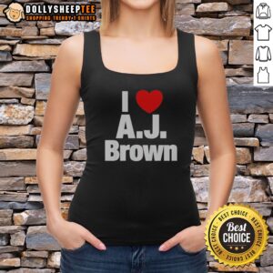 Funny Philadelphia Eagles I Love AJ Brown National Football League Players Association Tank Top featuring a vibrant design