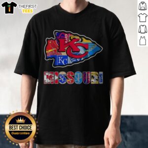 Original MO Chiefs Royals Cardinals Blues Sporting Arrowhead Logo Shirt displayed on a neutral background