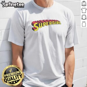 Pretty Supergirl Wordmark t shirt featuring a vibrant and bold design for super fans.
